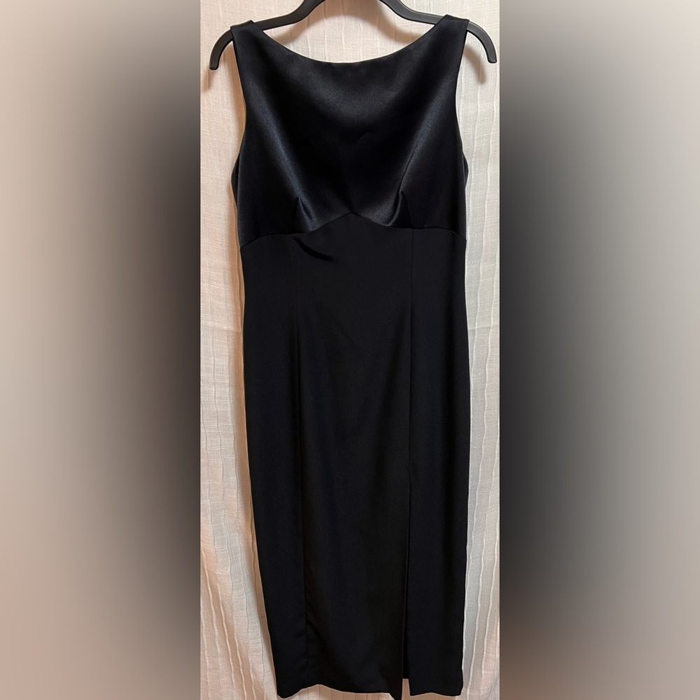 Ann Taylor Womens Dress Size 10 Black Classic Pencil Sleeveless Zipper High Slit